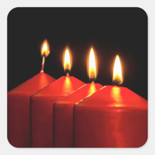 Christmas Candle Advent Wreath Square Sticker