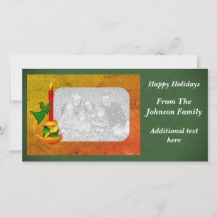 Christmas Candle Angel Holiday Photo Card