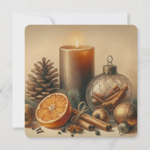 Christmas candle art invitation
