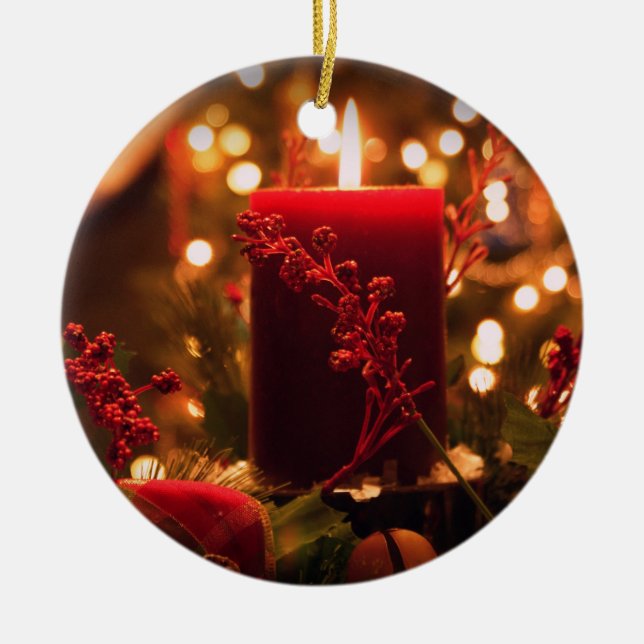 Christmas candle ceramic tree decoration (Front)