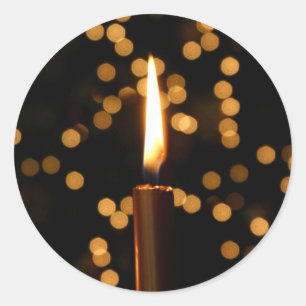 Christmas Candle Classic Round Sticker