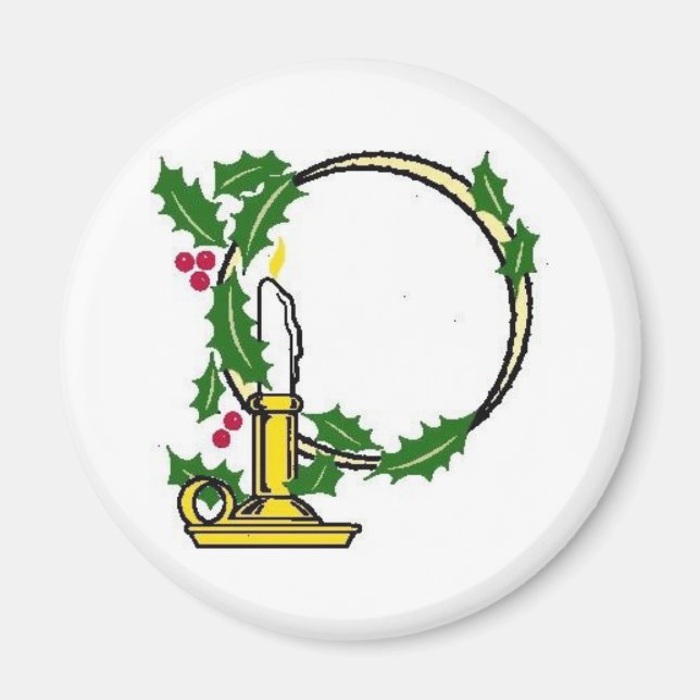 Christmas Candle Design Magnet (Front)