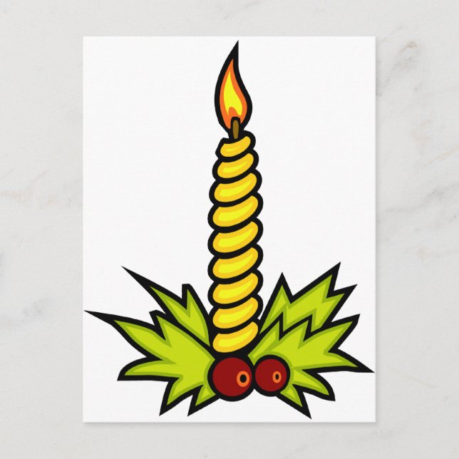 Christmas Candle Holiday Postcard (Front)