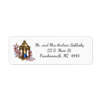 Christmas Candle Lamp Return Address Label