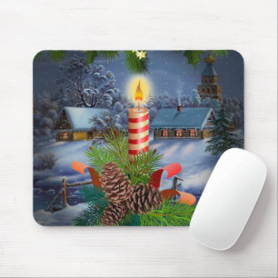 Christmas candle mouse mat