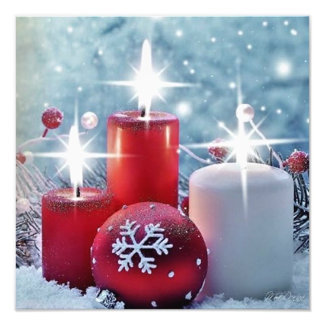 Christmas Candle Photo Enlargement (Front)