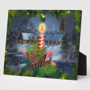 Christmas candle plaque