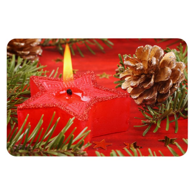 Christmas Candle Premium Magnet (Horizontal)