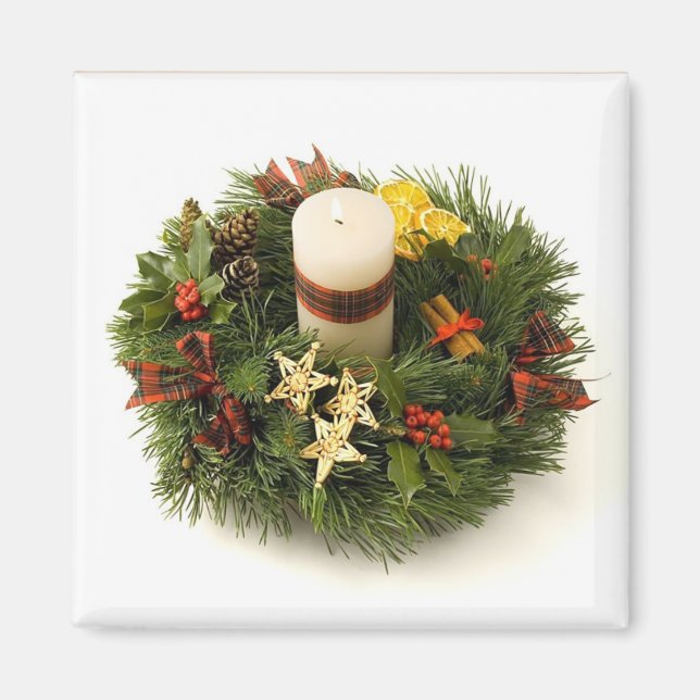 Christmas Candle Ring Magnet (Front)