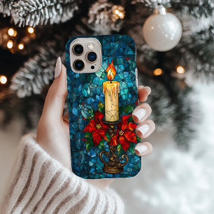 Christmas Candle Stained Glass Design iPhone 16 Pro Case