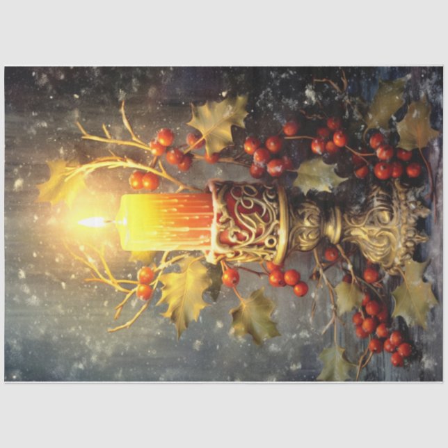 Christmas Candle  Tissue Paper (Front)