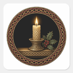 Christmas Candle Windowsill Square Sticker