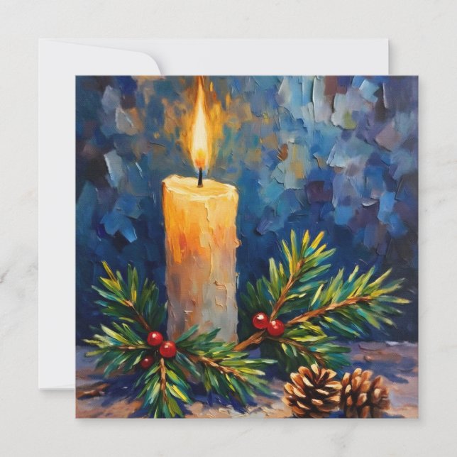 Christmas Candle with Pine Card (Front)