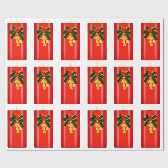 Christmas Candle Wrapping Paper (Flat)