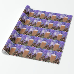 Christmas candle wrapping paper