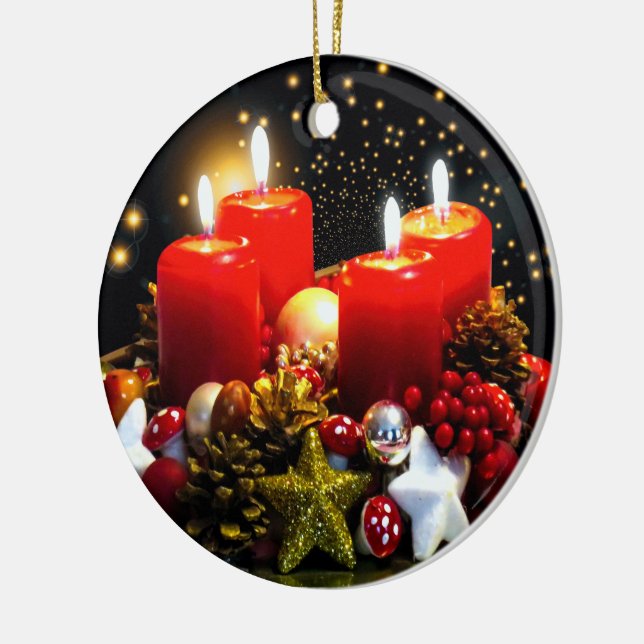 Christmas Candle Wreath Decoration (Left)