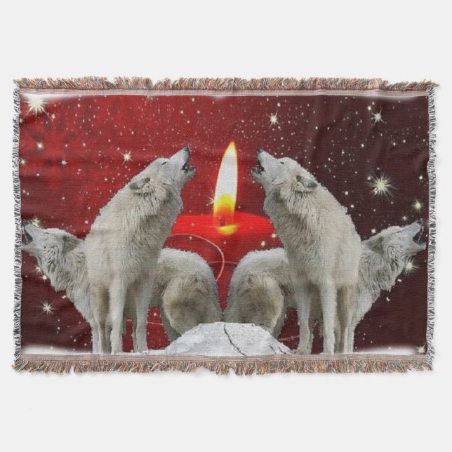 Christmas Candlelight Singers Throw Blanket (Front)