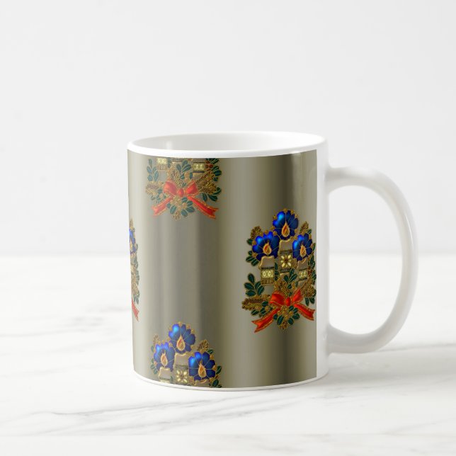 Christmas Candles and Wreath Coffee Mug (Right)