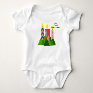 Christmas Candles  Baby Bodysuit
