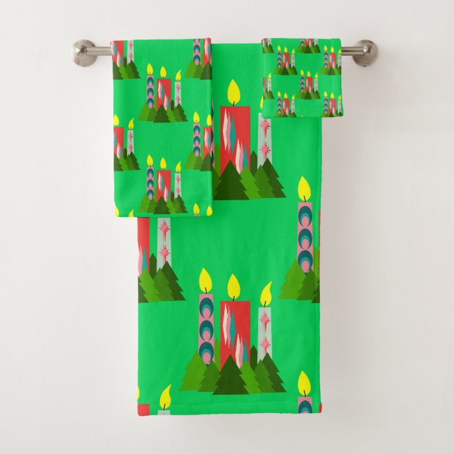 Christmas Candles  Bath Towel Set (Insitu)