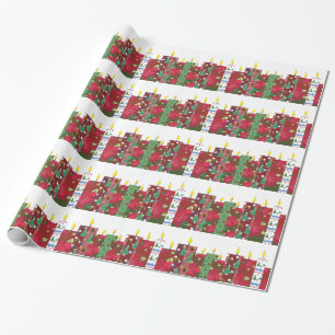 Christmas Candles Collage Wrapping Paper