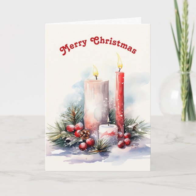 Christmas Candles Holiday Card (Front)
