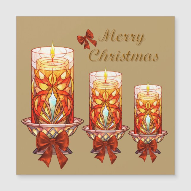 Christmas Candles Magnetic Card (Front)