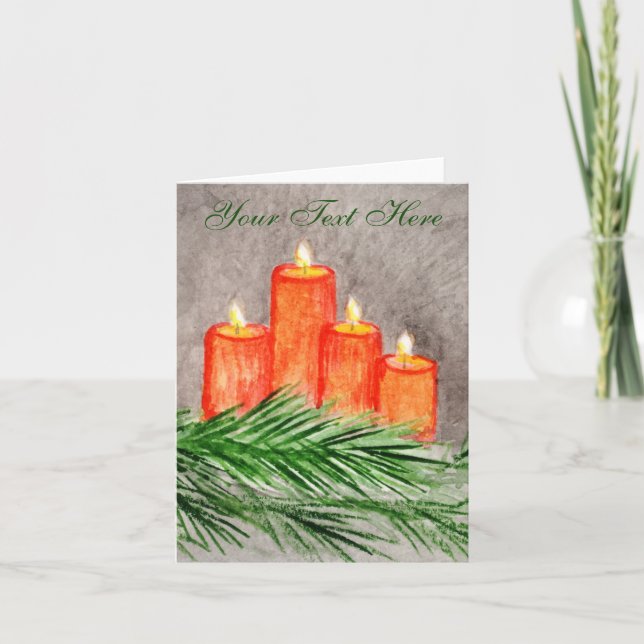 Christmas Candles Note Card (Front)