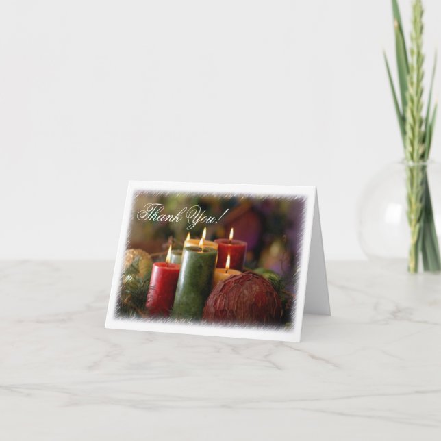 Christmas Candles Note Card (Front)
