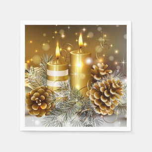 Christmas Candles Paper Napkins
