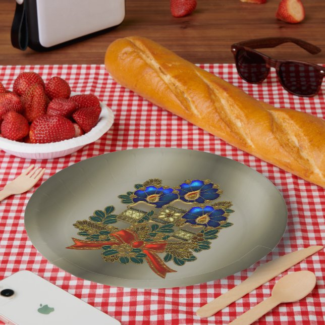 Christmas Candles Paper Plate (Picnic)