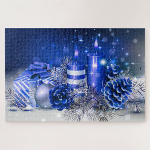 Christmas Candles, Pine Cones, Ornaments and Gifts Jigsaw Puzzle