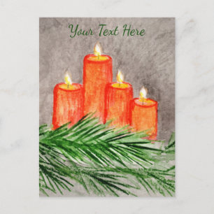 Christmas Candles Postcard