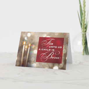 Christmas Candles Religious Christian Child  Card