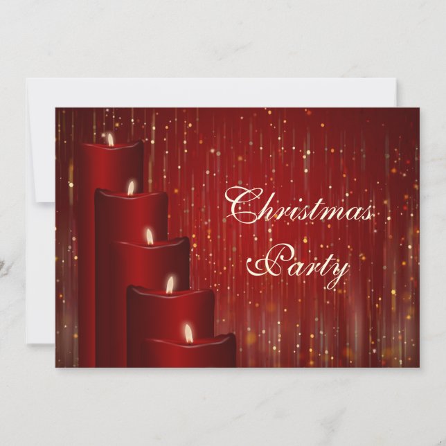 Christmas Candles & Sparkle Invitation (Front)