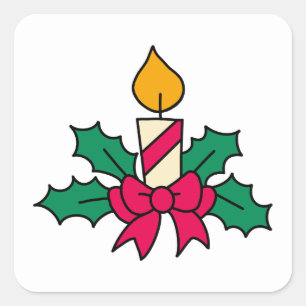 Christmas Candles  Square Sticker