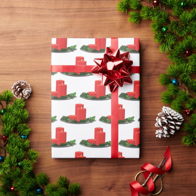 Christmas Candles Wrapping Paper (Holiday Gift)