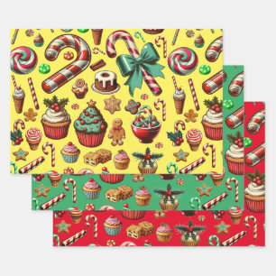 Christmas Candy And Sweet treats clipart Wrapping Paper Sheet