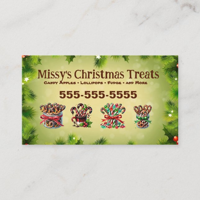 Christmas Candy Business Card (Front)