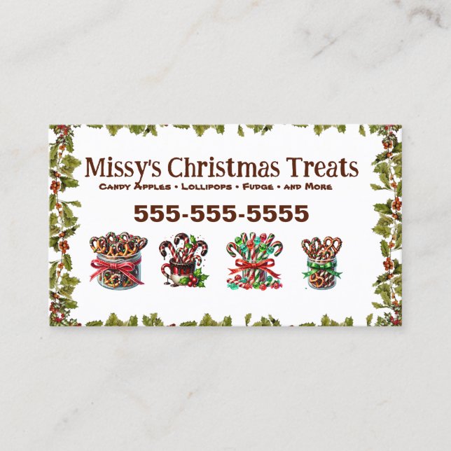 Christmas Candy Business Card (Front)