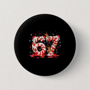 Christmas Candy Cane 67 Meme Six Seven Funny Boys 6 Cm Round Badge