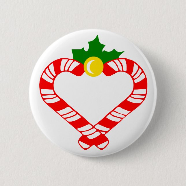 Christmas Candy Cane 6 Cm Round Badge (Front)