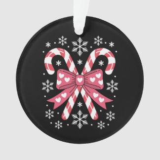 Christmas Candy Cane Bow Heart Snowflake Holiday Ornament