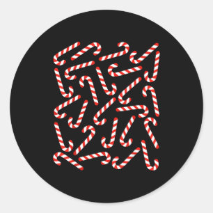 Christmas Candy Cane Costume Men Women Kids Xmas C Classic Round Sticker