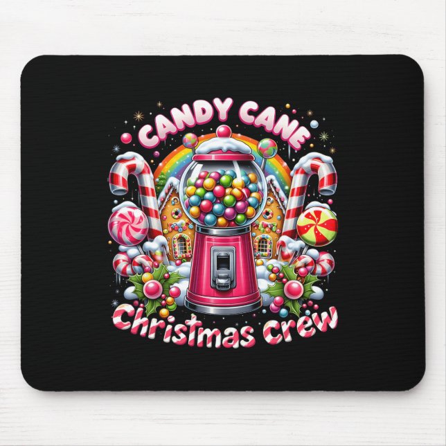 Christmas Candy Cane Crew House Candy Security Can Mouse Mat (Front)