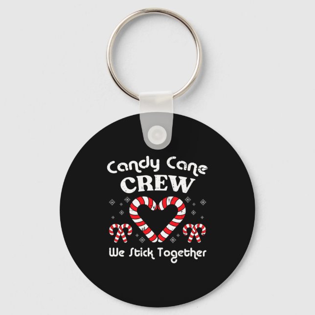Christmas Candy Cane Crew Stick Together Xmas Wome Key Ring (Front)