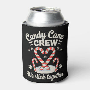 Christmas Candy Cane Crew We Stick Together Xmas Can Cooler