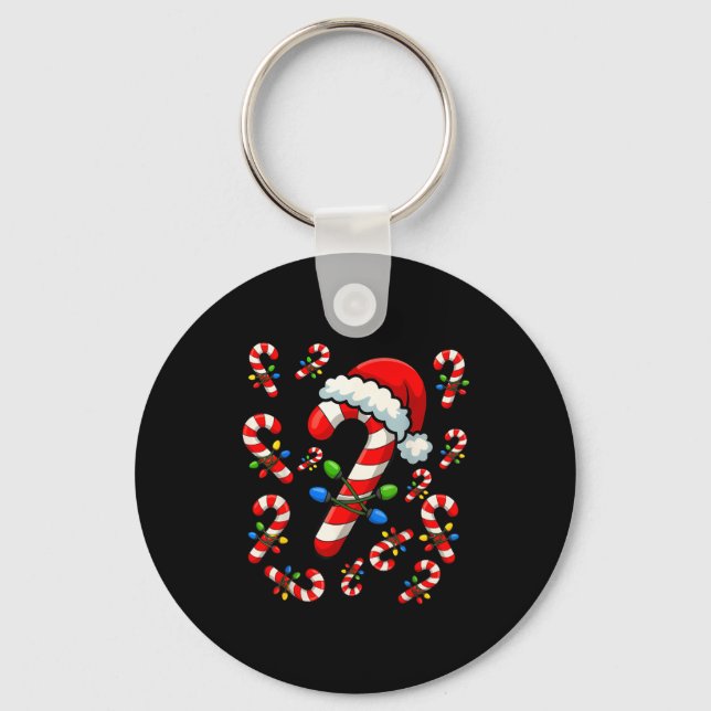 Christmas Candy Cane Crew Xmas Holiday Family Matc Key Ring (Front)