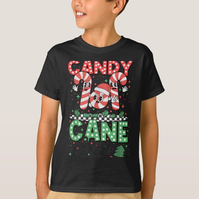 Christmas Candy Cane Crew Xmas Love Candy Boys Gir T-Shirt (Front)