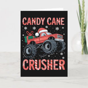 Christmas Candy Cane Crusher Xmas Monster Truck To Card